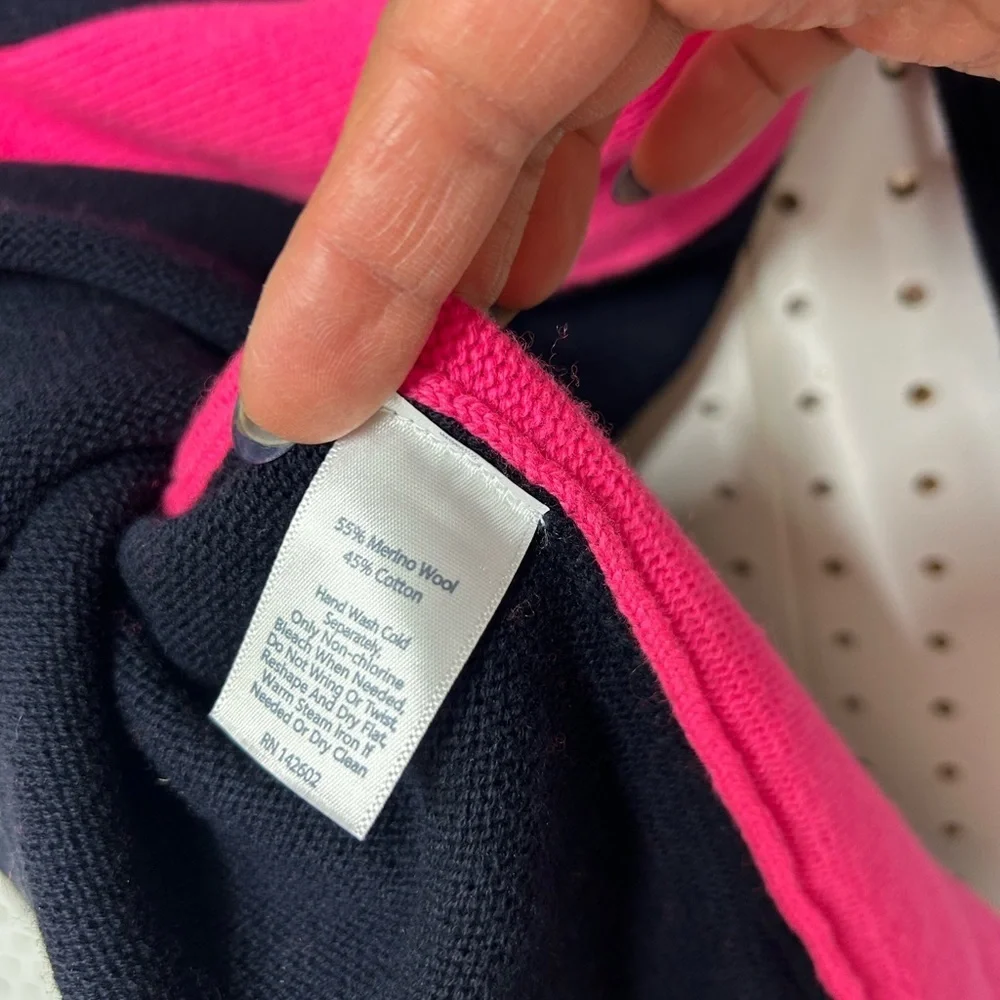 Sail to Sable Navy Lakeside Sundry Dress with Pink Panels